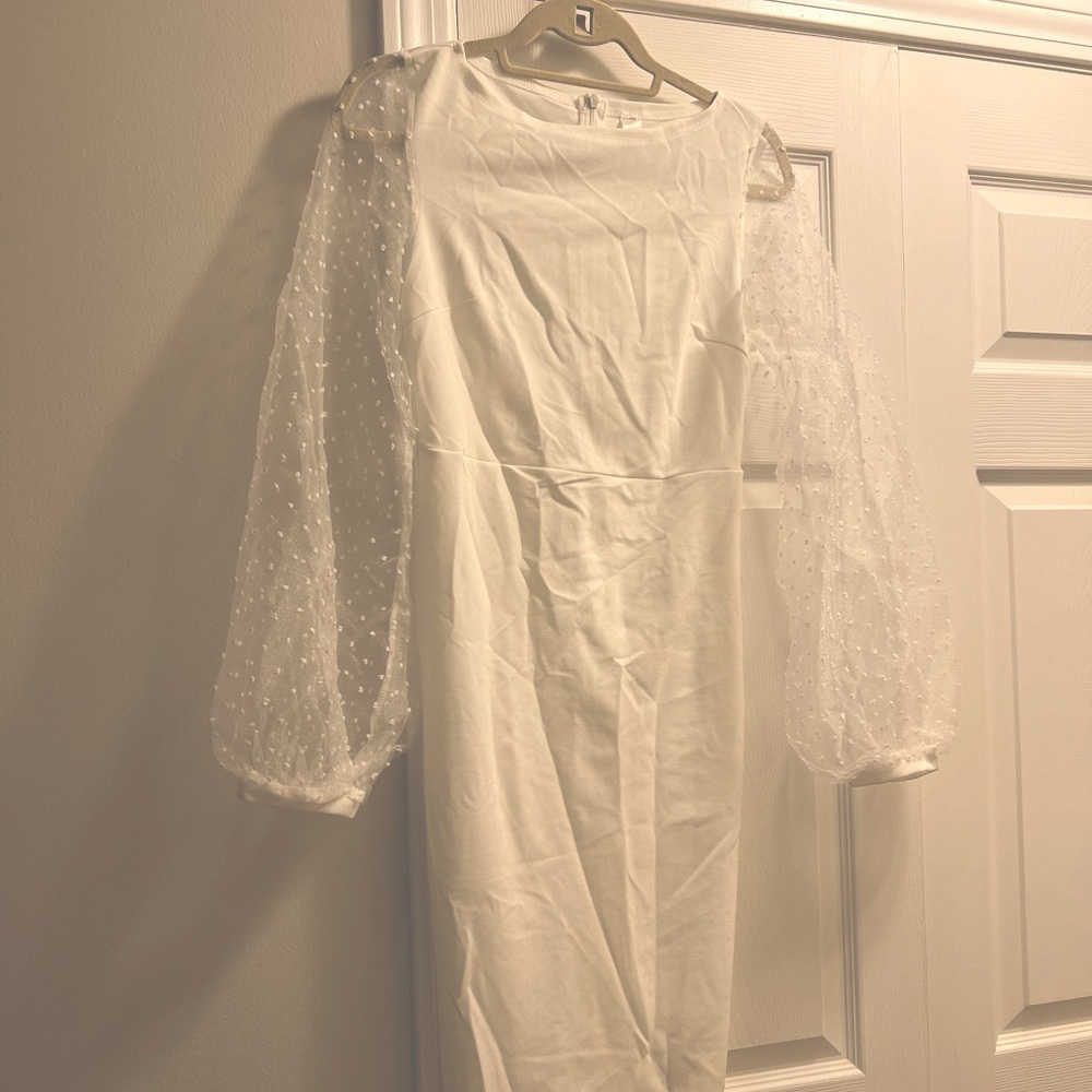 White midi dress